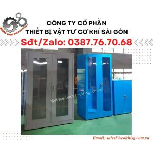 Tủ vật tư 2 cánh - Cao 1m8 - Cửa kính - Tủ lớn